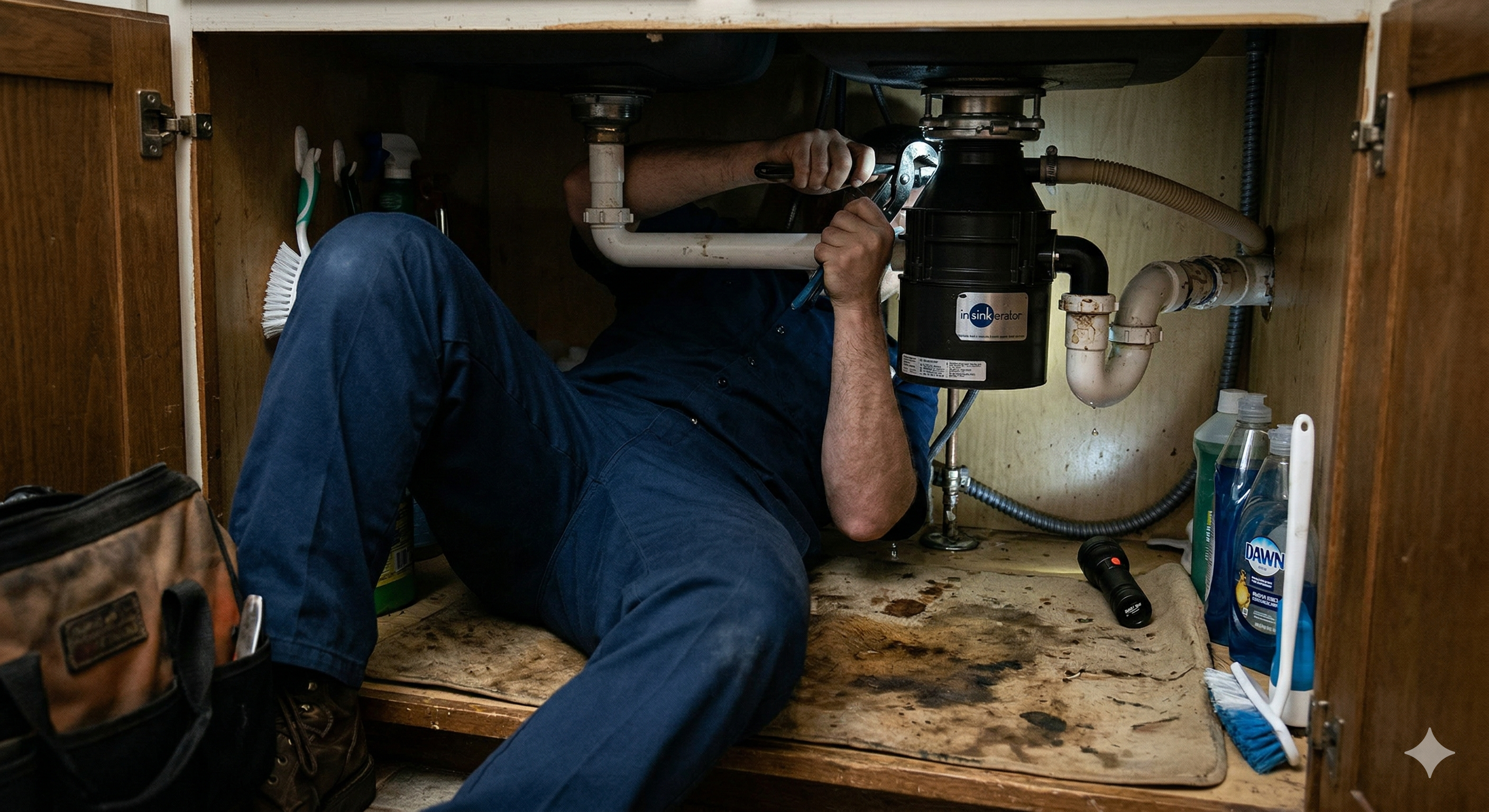 Professional plumber servicing water heater in Wesley Chapel